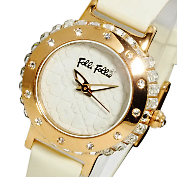 新品 本物 フォリフォリ FOLLI FOLLIE 上品 ホワイト WF13B067SPW-WH 【送料無料】 フォーハート レディース 腕時計