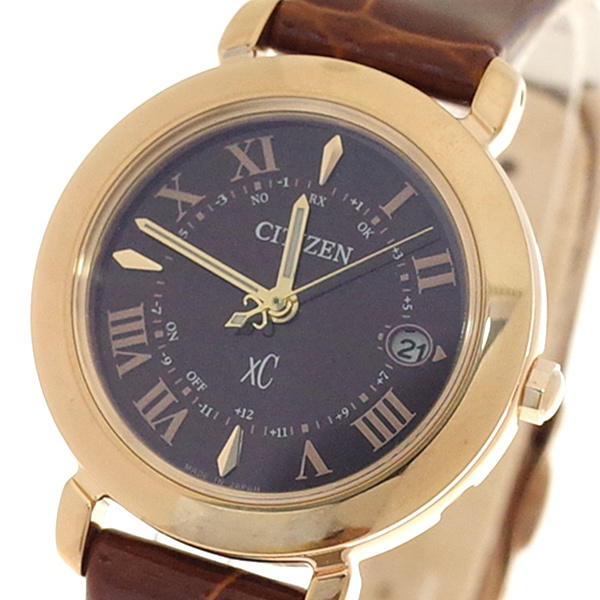 新品 本物 シチズン CITIZEN 店 腕時計 ES9442-04W 最大66%OFFクーポン クロスシー レディース xC 電波時計 ブラウン