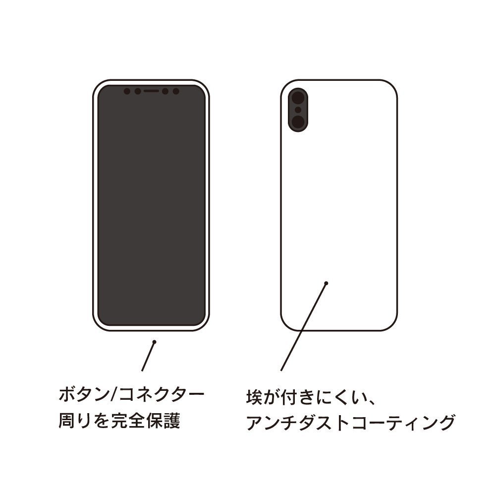 Simplism iPhoneXs / iPhoneX ケース [Cushion] 衝撃吸収シリコン ブラック アンチダストコーティング_画像4