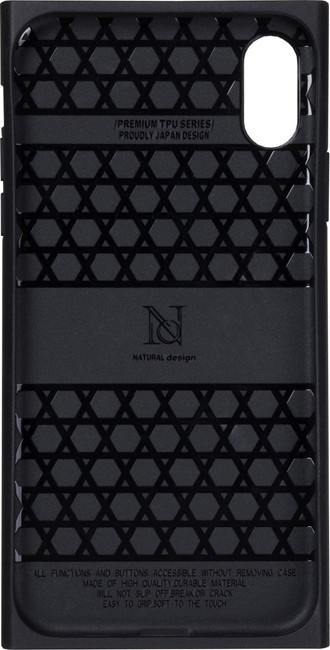 在庫処分品 Natural design iPhoneXR (6.1インチ) ケース ブラック 繊維ガラス×ソフトTPUの2層構造 衝撃吸収 Premium Black PRE02_画像2