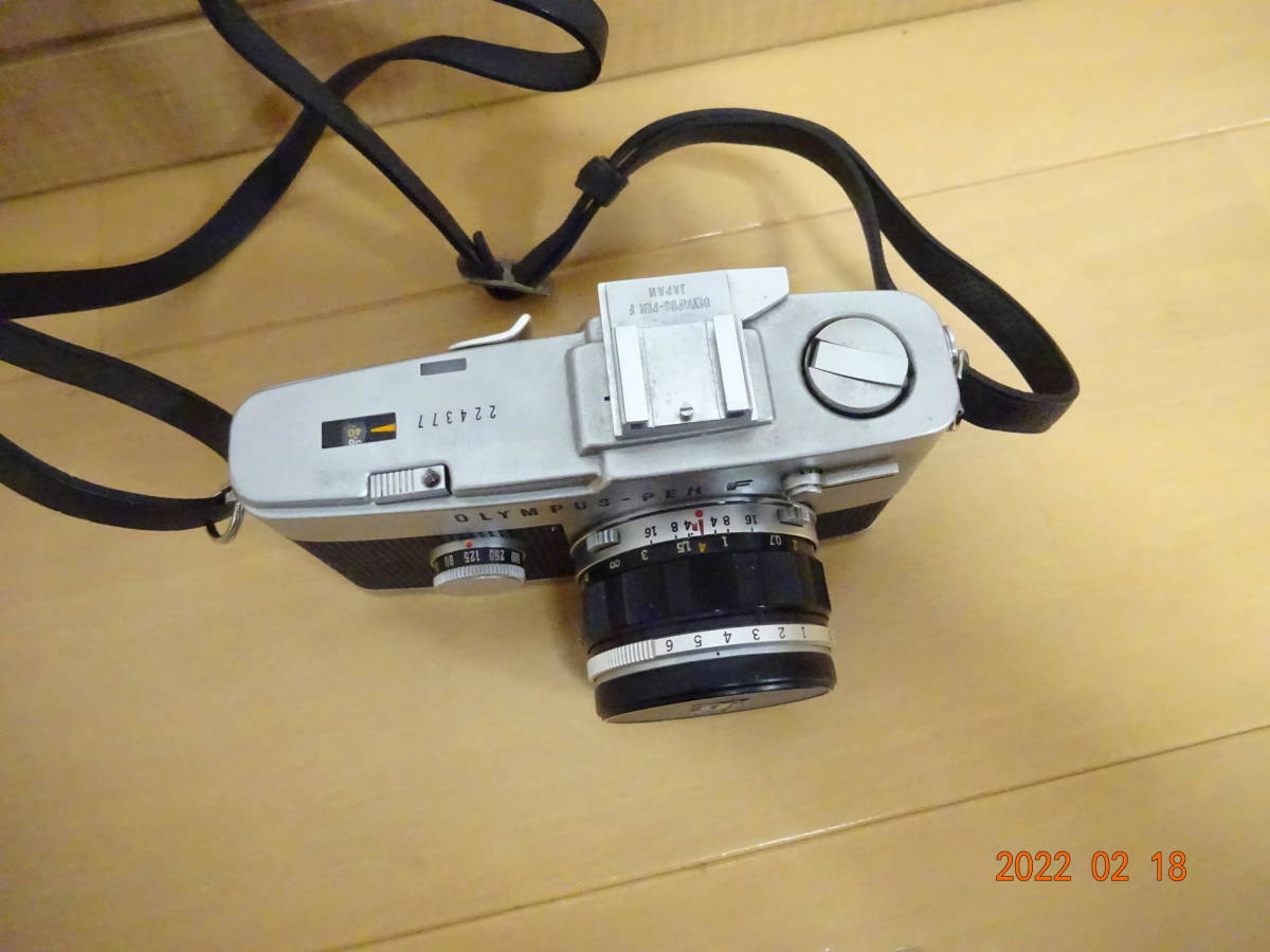 OLYMPUS-PEN F f＝38mm 1:1.8 昔のカメラ オリンパスペンエフ レンズ付 ジャンク扱い 動作未確認品 送料520円_画像2