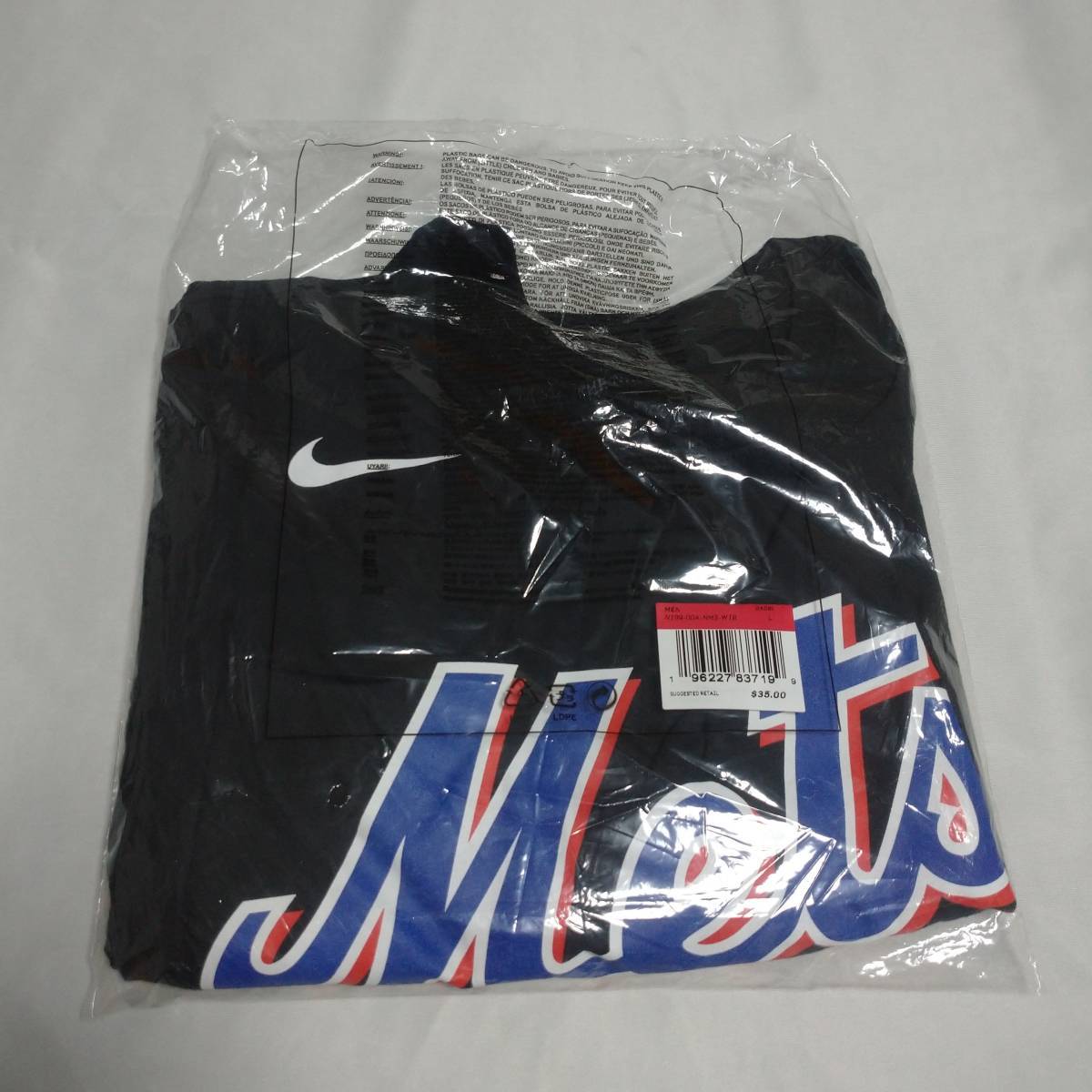 定番人気！ New Black（サイズL）ナイキ Tシャツ メンズ デグロム選手 deGrom Jacob Mets York メジャーリーグ