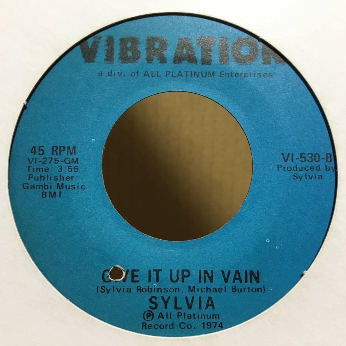 SYLVIA EASY EVIL GIVE IT UP IN VAIN 45 Sylvia Robinson_画像2