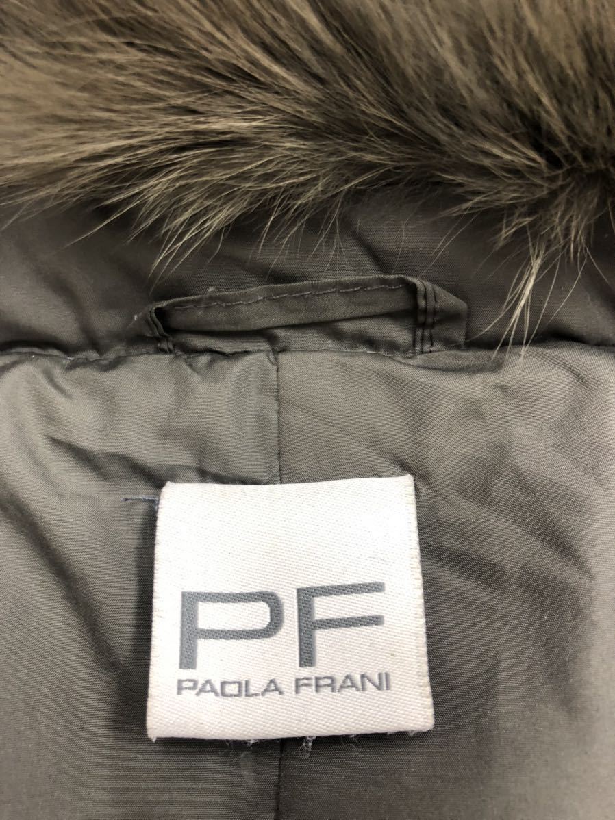 PAOLA FRANI パオラフラー二　レディース　グレー　フェイクファー装飾　ジャケット　アウター　上着　38表記_画像3