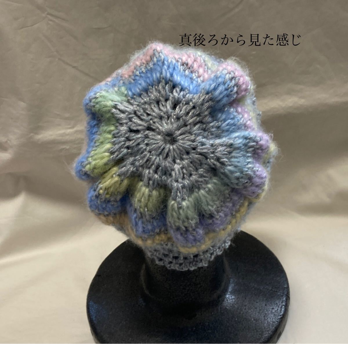 激安価格の 淡い色合いの素敵な手編み帽子 【No.1 】〜お母さんの作った手編み帽子〜 ニットキャップ/ビーニー