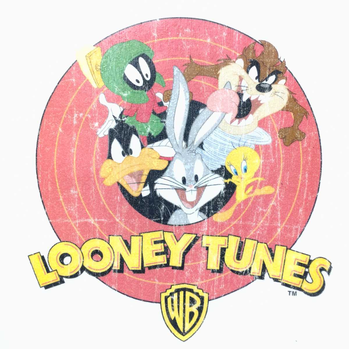 特価/未使用/LOONEY TUNES/ルーニーテューンズ/メンズ/春夏物/裏毛/スウェット/トレーナー/ビッグシルエット/サイズ=M/胸囲=88~96cm/white_画像2