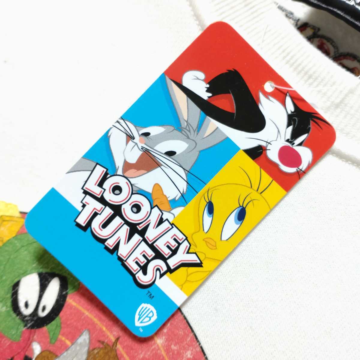 特価/未使用/LOONEY TUNES/ルーニーテューンズ/メンズ/春夏物/裏毛/スウェット/トレーナー/ビッグシルエット/サイズ=M/胸囲=88~96cm/white_画像4