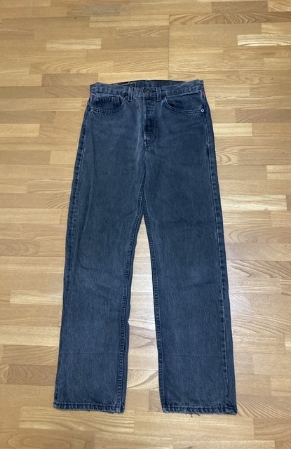  90's USA製 VINTAGE 赤文字 Levi's 501 ブラックデニムパンツ ヴィンテージ オリジナル リメイク 92年製 古着 W31 L30