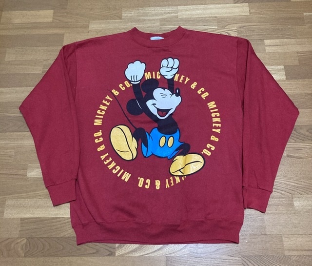 美品 ヴィンテージ ミッキー デカプリント スウェット size L 古着 usa