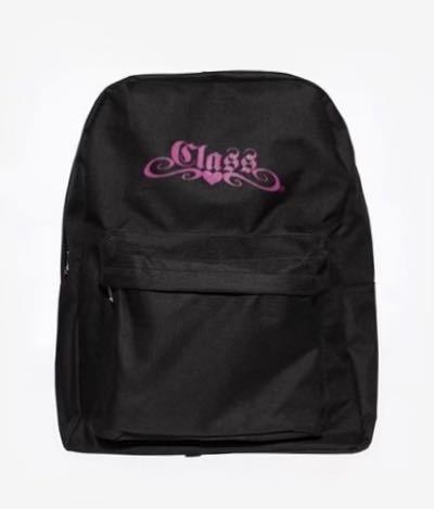 新品 CLASSのピンクのロゴに黒地のシンプルなリュック バッグパック_画像4