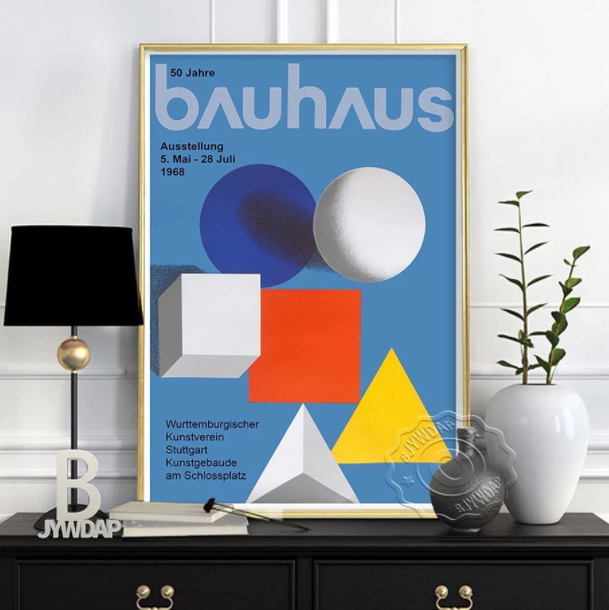 G1202 Bauhaus バウハウス　ビンテージ モダンアート キャンバスアートポスター プリント 50×70cm 海外製 枠なし C_画像1