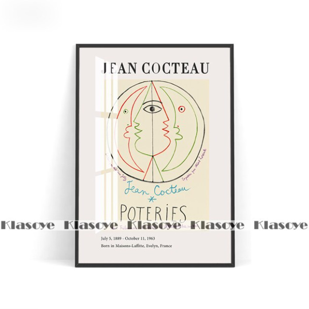 G1233 ジャン・コクトー　Jean Cocteau　絵画プリント キャンバスアートポスター 50×70cm 海外製 枠なし C_画像1