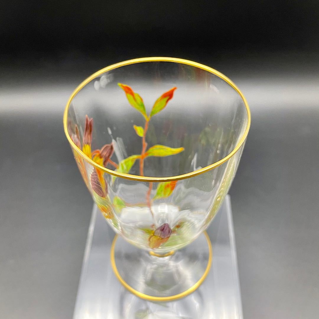 バカラ エナメル彩 花文様 緑硝子金彩装飾プレート 3点セット supp.in