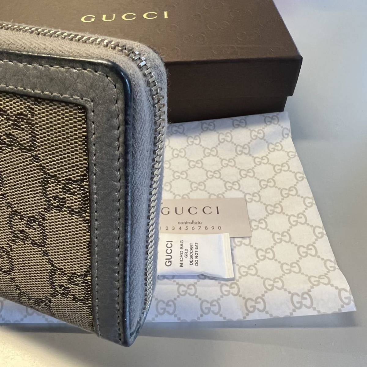 未使用に近い‼️ グッチ GUCCI 長財布 GGキャンバス ラウンドファスナー-