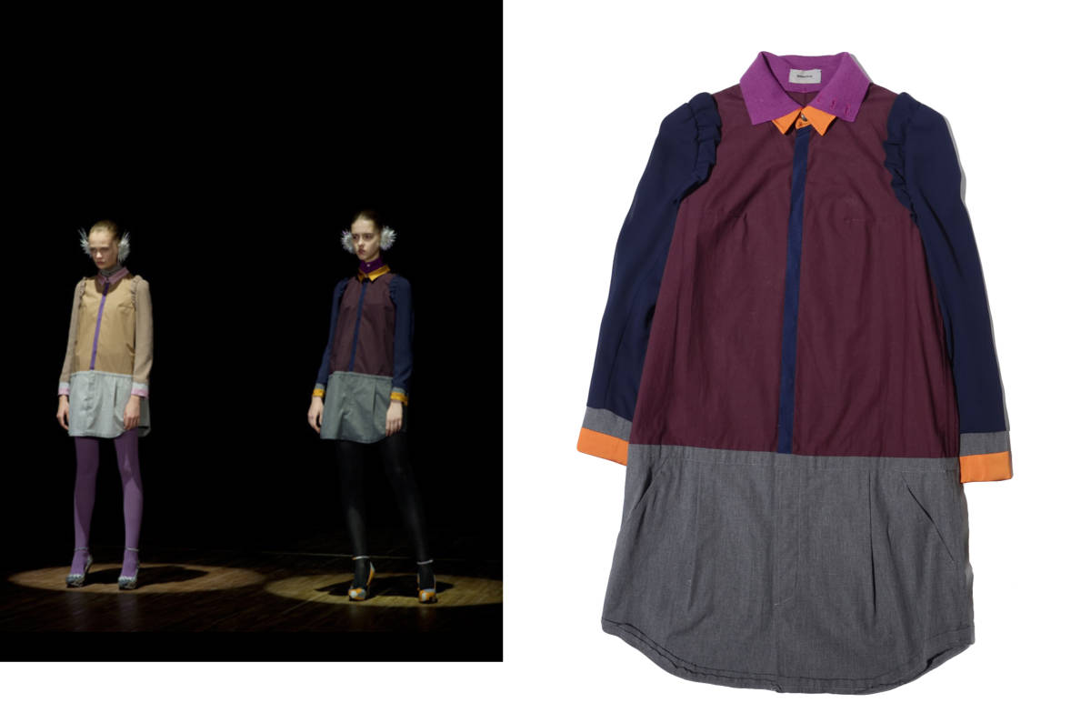 アンダーカバー ワンピース 12-13aw サイコカラー 異素材シャツワンピース
