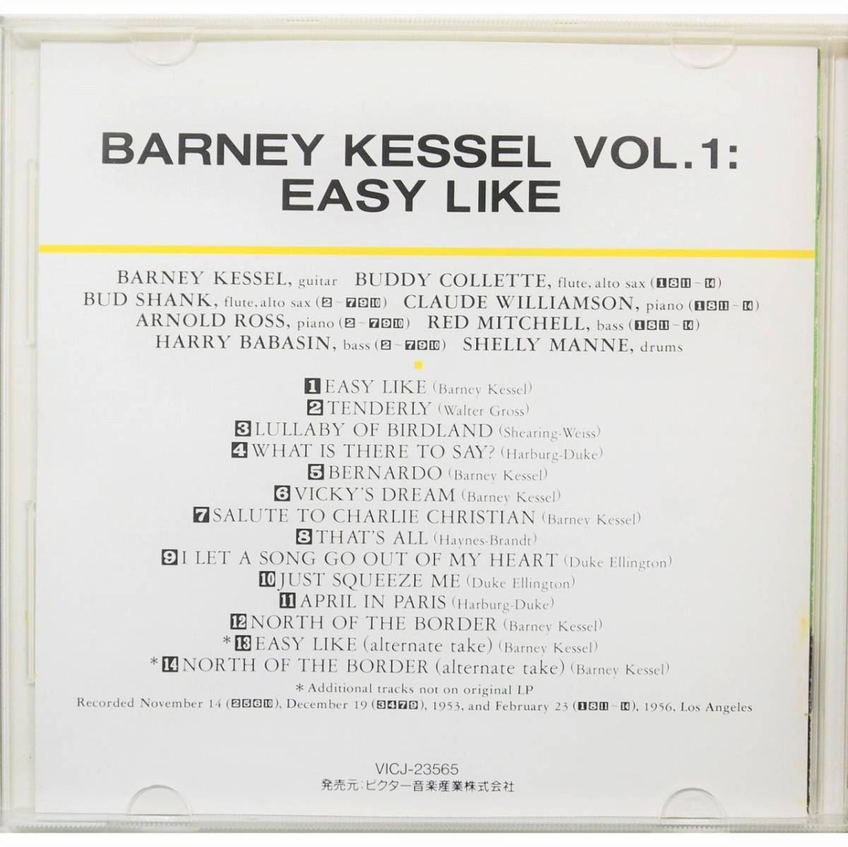 Barney Kessel / Vol.1 Easy Like +2 ◇ バーニー・ケッセル / イージー・ライク +2 ◇バド・シャンク / レッド・ミッチェル◇国内盤◇3280_画像2