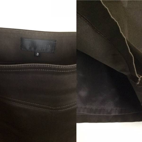 * UNTITLED tuck ввод юбка колени длина светло-коричневый тон 3 подкладка есть сделано в Японии 