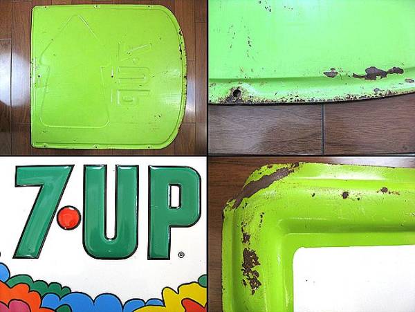 特大！超レア！1970’s 7up セブンアップ Petermax ピーターマックス ビンテージ 看板 アドバタイジング ヒッピー サイケ アドバタイジング_1970’s 7up Petermax ビンテージ IN看板！