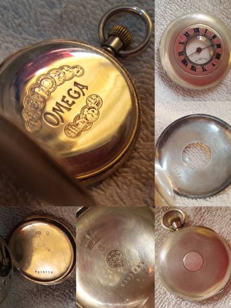 【中古品】1918～19年＜オメガ OMEGA＞アンティーク手巻き銀製懐中時計（ハンターケース）_画像3