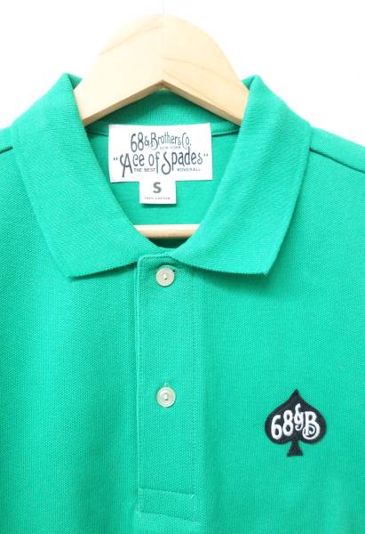68&BROTHERS NEW YORK ＊2819　CLASSIC MESH POLO ACE OF SPADES 鹿の子ポロシャツ ＊元上代　\8000 ＊COLOR GREEN SMALL_画像3
