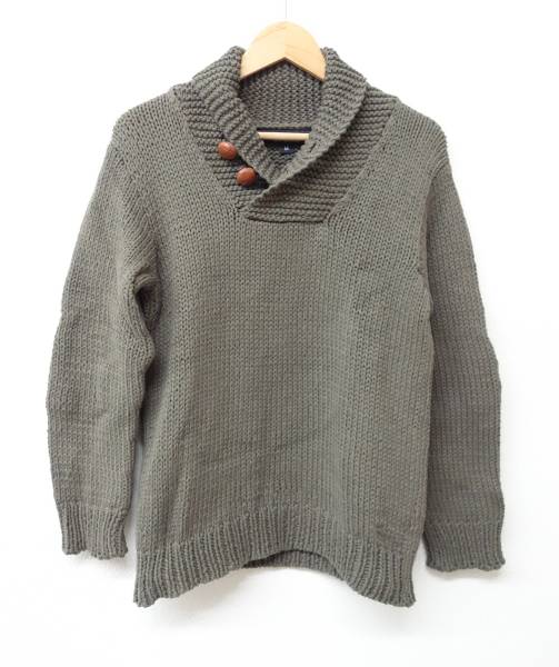 68&BROTHERS NEW YORK ＊2620 COTTON SHAWL SWEATER コットンショールカラーセーター ＊元上代　\16000 ＊COLOR 　OLIVE MEDIUM_画像1