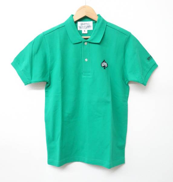 68&BROTHERS NEW YORK ＊2819　CLASSIC MESH POLO ACE OF SPADES 鹿の子ポロシャツ ＊元上代　\8000 ＊COLOR GREEN SMALL_画像1