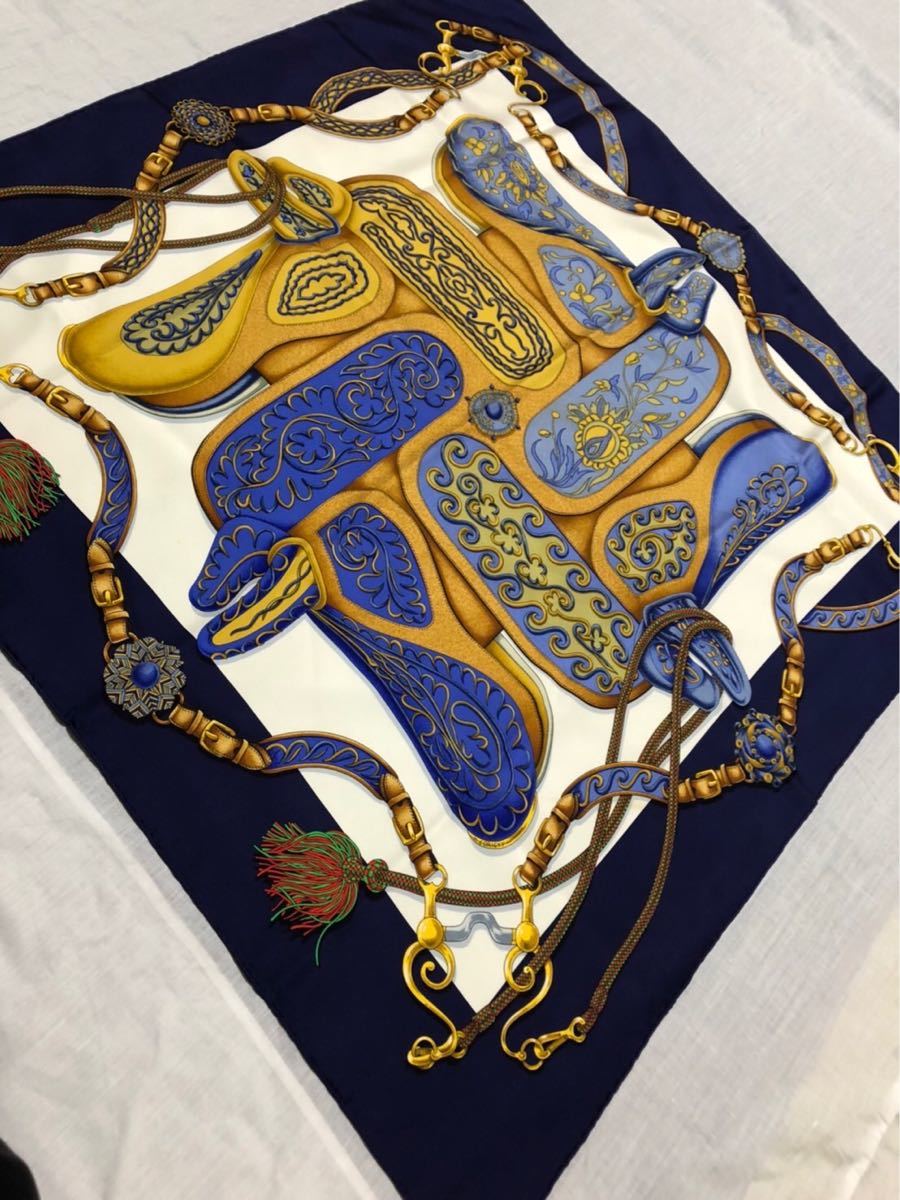 エルメス HEMES カレ90 シルクスカーフ フランス製 ビンテージ-