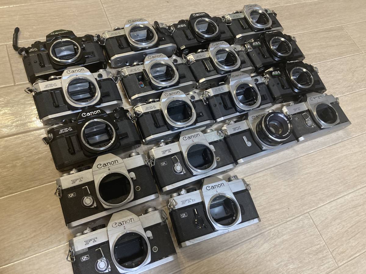 【純正大量セット】 キャノン Canon Program AE-1 シルバー ブラック A-1 FTb QL など 大量まとめ ジャンク D8_画像1