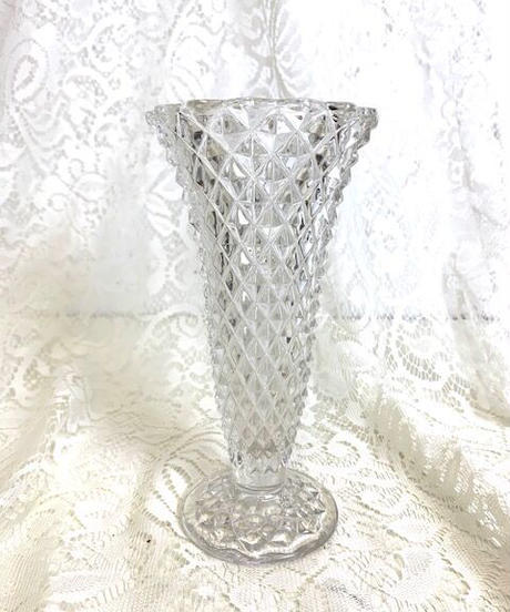 【glass flower vase】[PMD-0064] ビンテージ アンティーク インテリア 花瓶 フラワーベース ディスプレイ_画像2