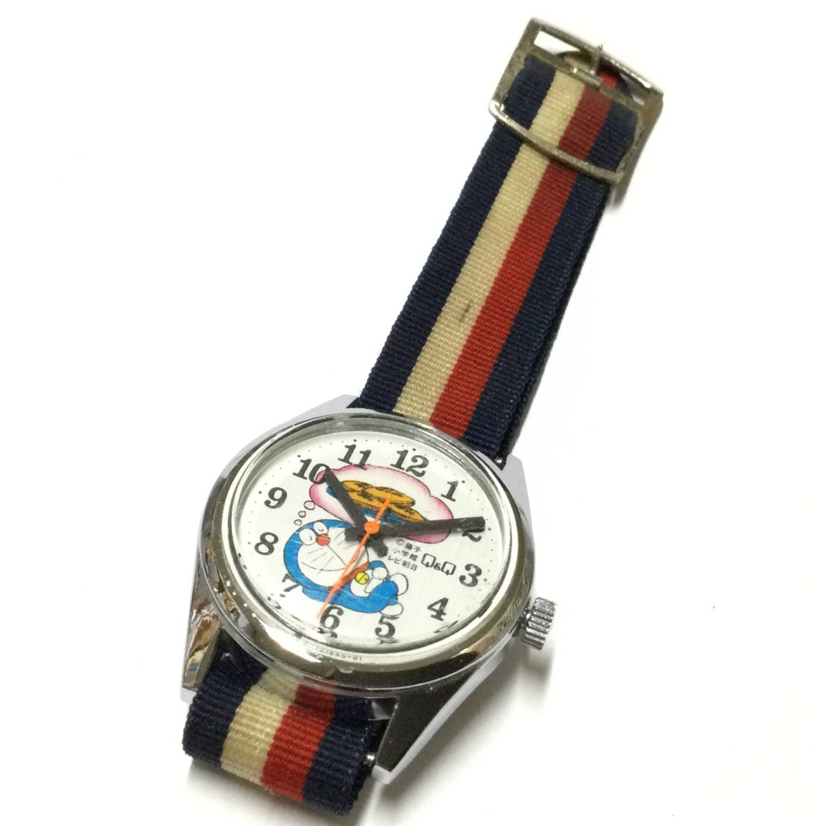 [ Showa Retro * rare Vintage ] that time thing hand winding Q&Q for children wristwatch Doraemon 