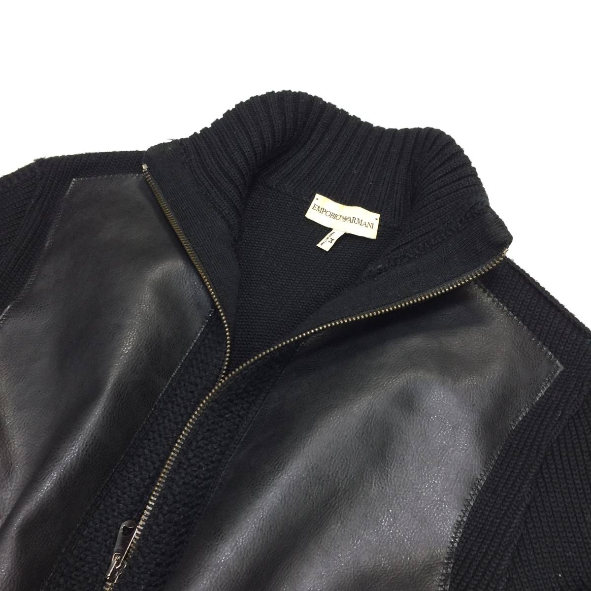 EMPORIO ARMANI/エンポリオ アルマーニ】フェイクレザー/ECOレザー切替 EMPORIO ARMANI/エンポリオ アルマーニ】フェイクレザー/ECOレザー切替