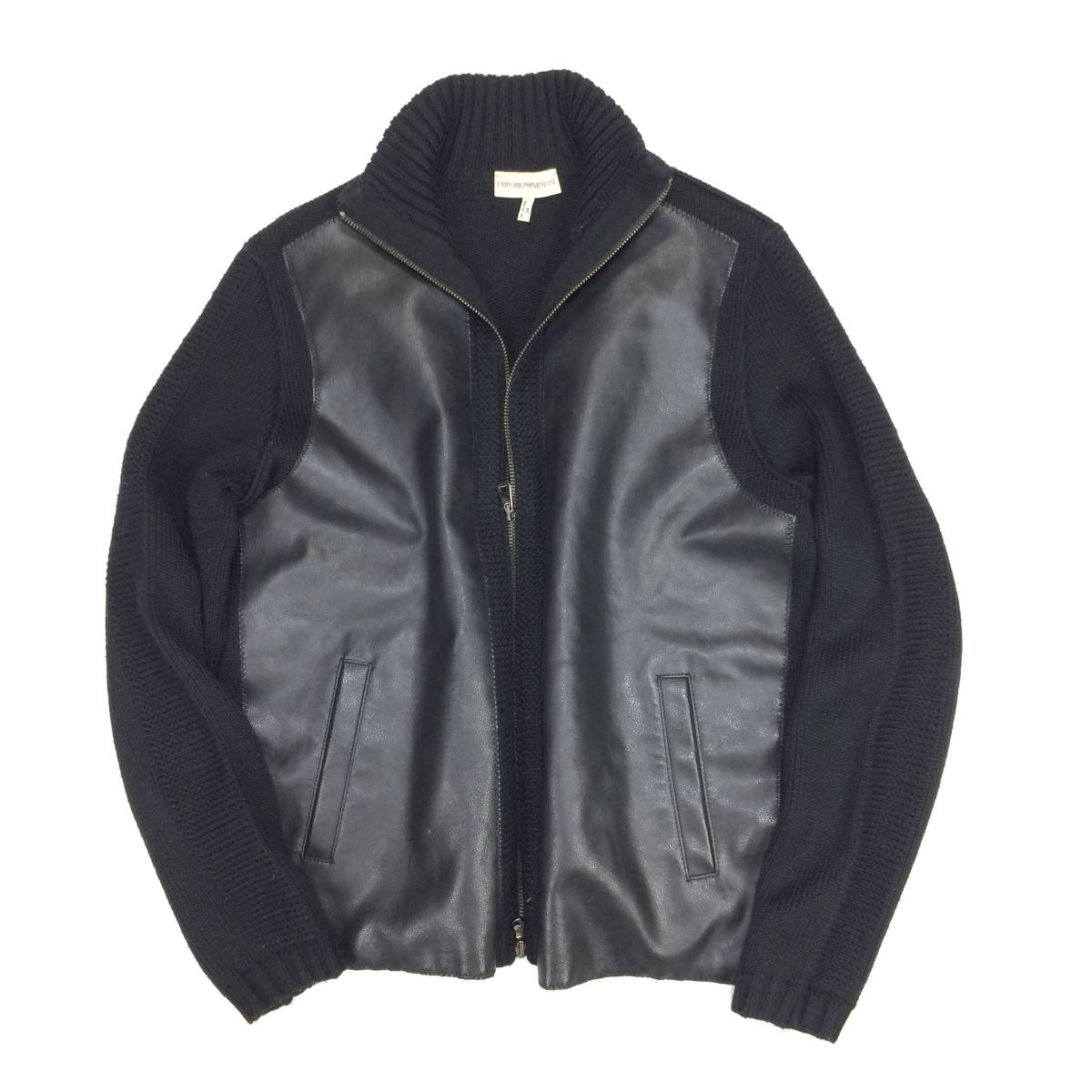 EMPORIO ARMANI/エンポリオ アルマーニ】フェイクレザー/ECOレザー切替 EMPORIO ARMANI/エンポリオ アルマーニ】フェイクレザー/ECOレザー切替