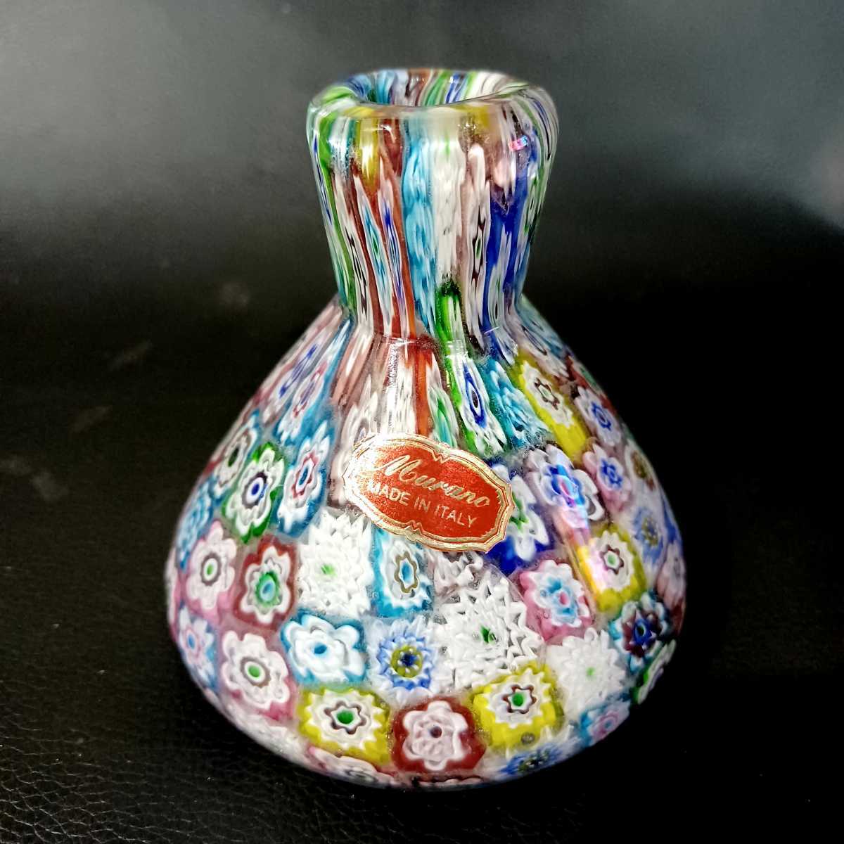 MADE IN ITALY☆ヴェネチアンガラス☆MURANO☆花瓶☆未使用-