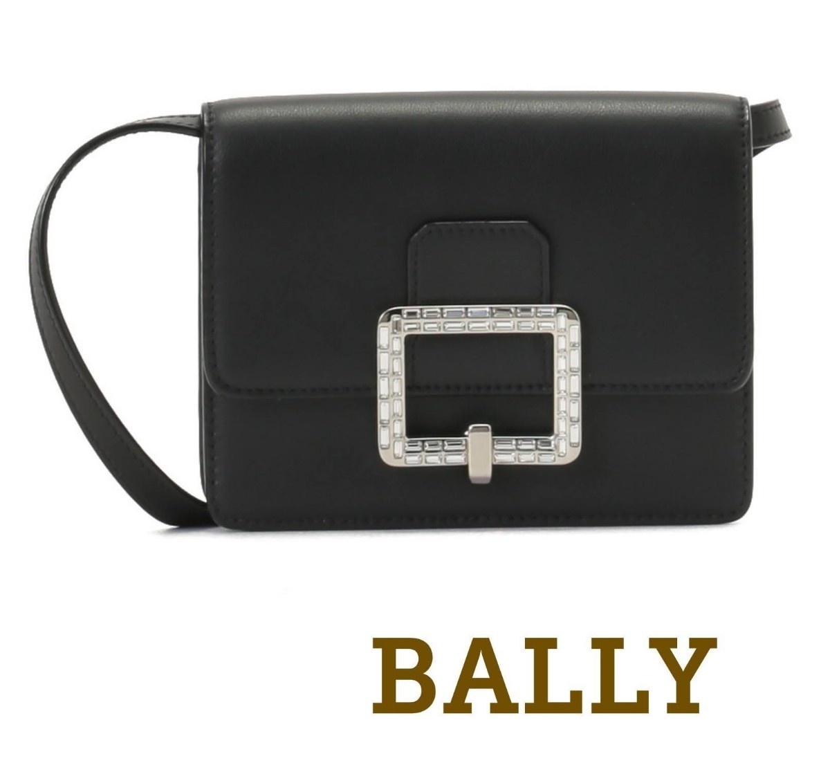 BALLY／バリー】クリスタル ミニショルダーバッグ、ブラック、黒、保存