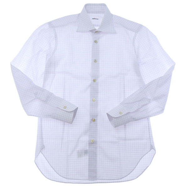 美品 キトン kiton キートン チェック柄 長袖 シャツ size38 15 メンズ