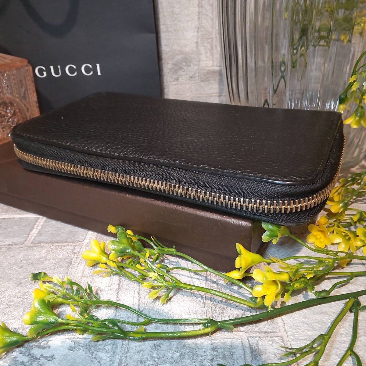 1円【超美品】GUCCI グッチ 長財布 財布 ラウンドジップ GG柄 GG