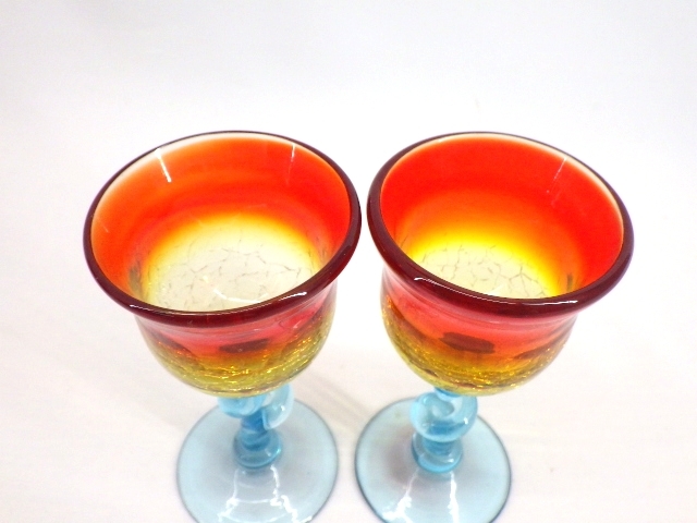 高評価なギフト 琉球ガラス~グラス 89％以上節約 ワイングラス２個セット 03-276