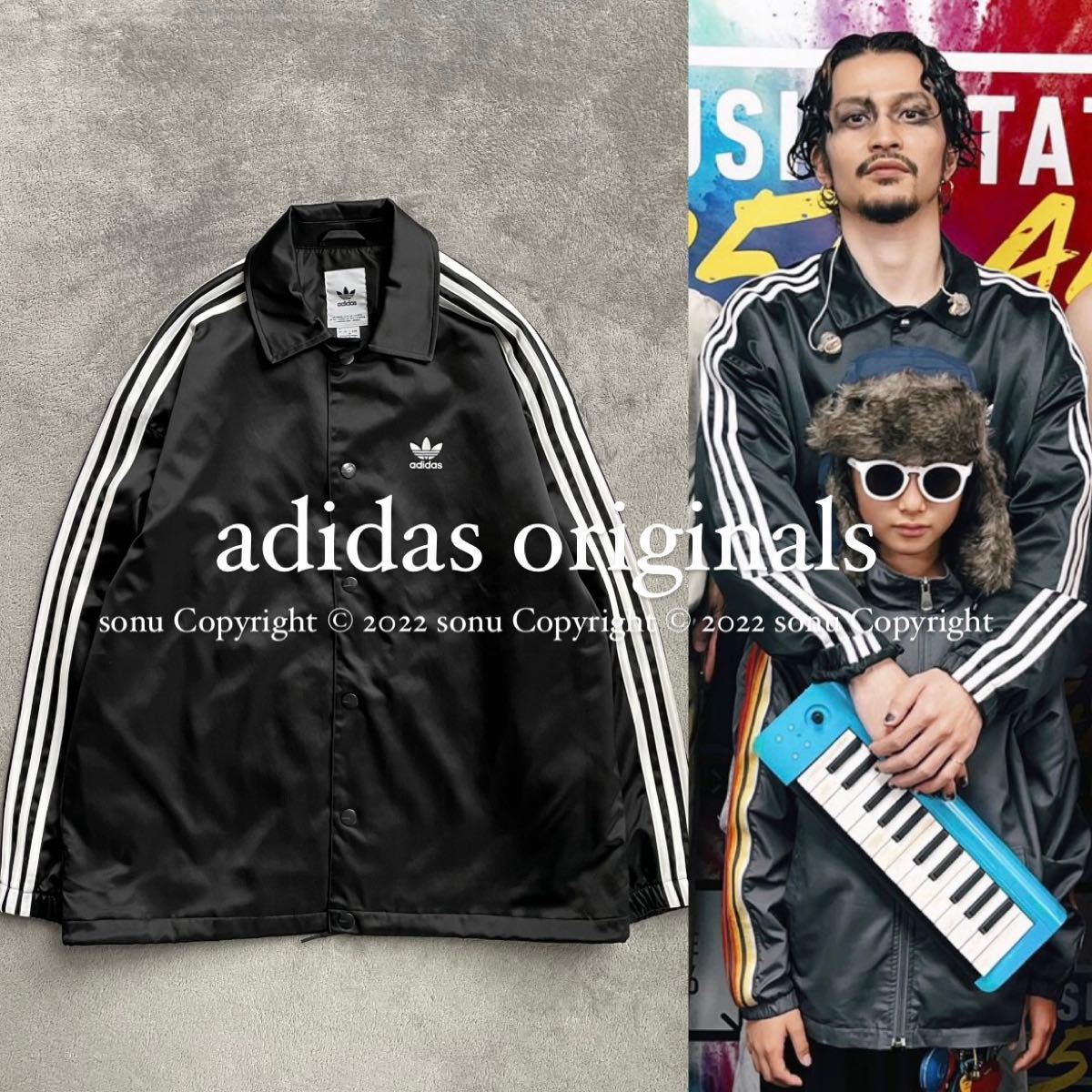 キングヌー常田大希着用 サテンコーチジャケット adidas アディダス L 