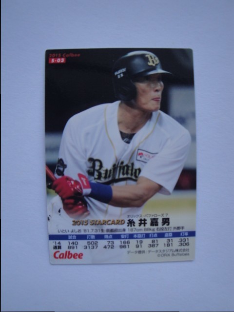 ★☆カルビー プロ野球カード 2015 S-03 糸井嘉男☆★_画像2