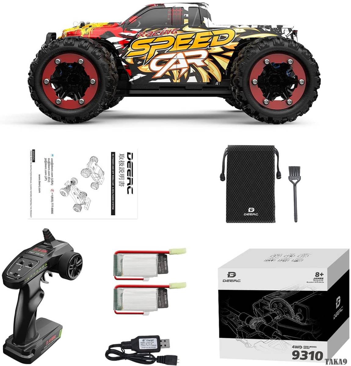  машина с радиоуправлением off-road скорость 40km/h Rock Crawling powerful 4WD RC машина 1/18 мощный motor 40 минут промежуток пробег желтый / красный 