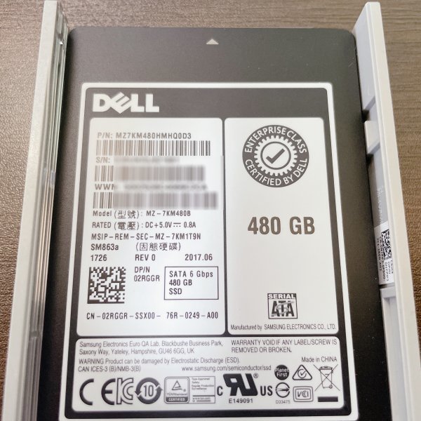お得国産❿ ヤフオク! - Samsumg/Dell SM863a 480GB SSD 3D MLC V-NAND 7... 得価