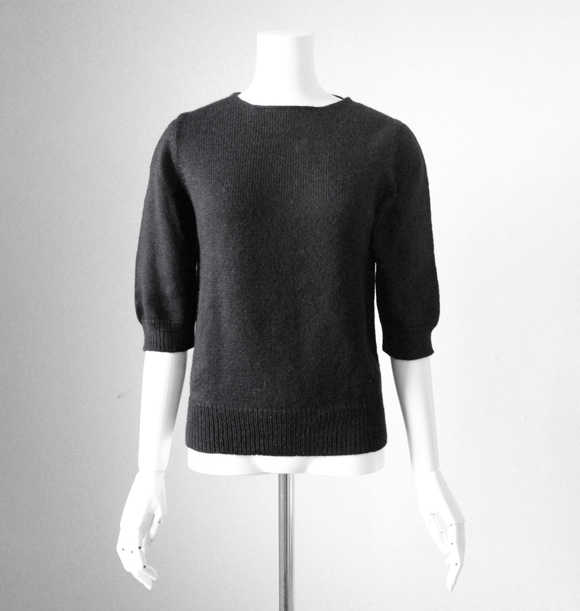 * unused THIBAULT VAN DER STRAETE * alpaca .5 minute sleeve knitted black XS sweater (Bshop buy )ti Bova ndaru strut *ZX19