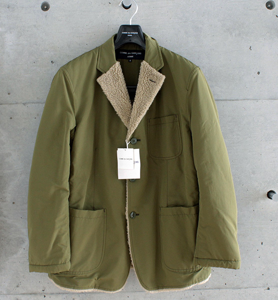  new goods COMMEdesGARCONS HOMME *20AW nylon tasa-& fleece reversible jacket olive S size Garcon Homme *RC-2