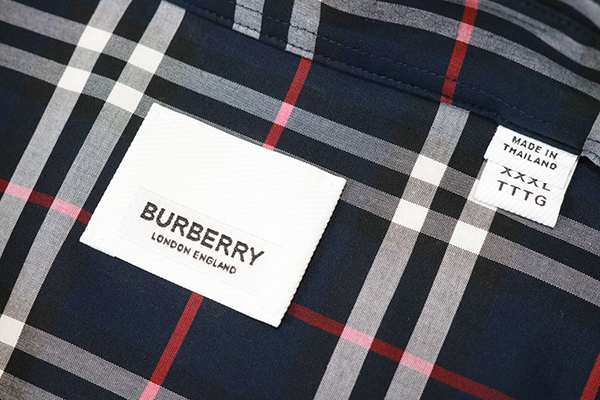 * не использовался BURBERRY *SIMPSON длинный рукав проверка рубашка темно-синий XXXL размер ( ниже . имеется ) хлопок стрейч Burberry *ZX10