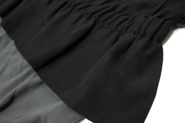 MARNI マルニ (素敵なデザイン）レイヤード ワンピース ドレス グレー×ブラック サイズ38 ノースリーブ バックリボン 切替◆XE12_画像4
