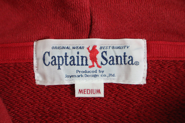 ● Captain santa ◆ ジップアップ パーカー レッド Mサイズ 裏毛 スウェット ナンバリング フーディー キャプテンサンタ ◆YX18_画像7