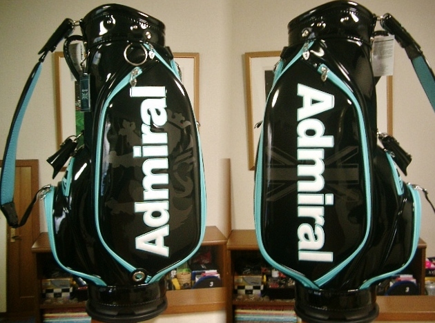 未使用　Ａｄｍｉｒａｌ　アドミラル　スポーティ・モデル　エナメル素材　黒白サックス　ゴルフバッグ