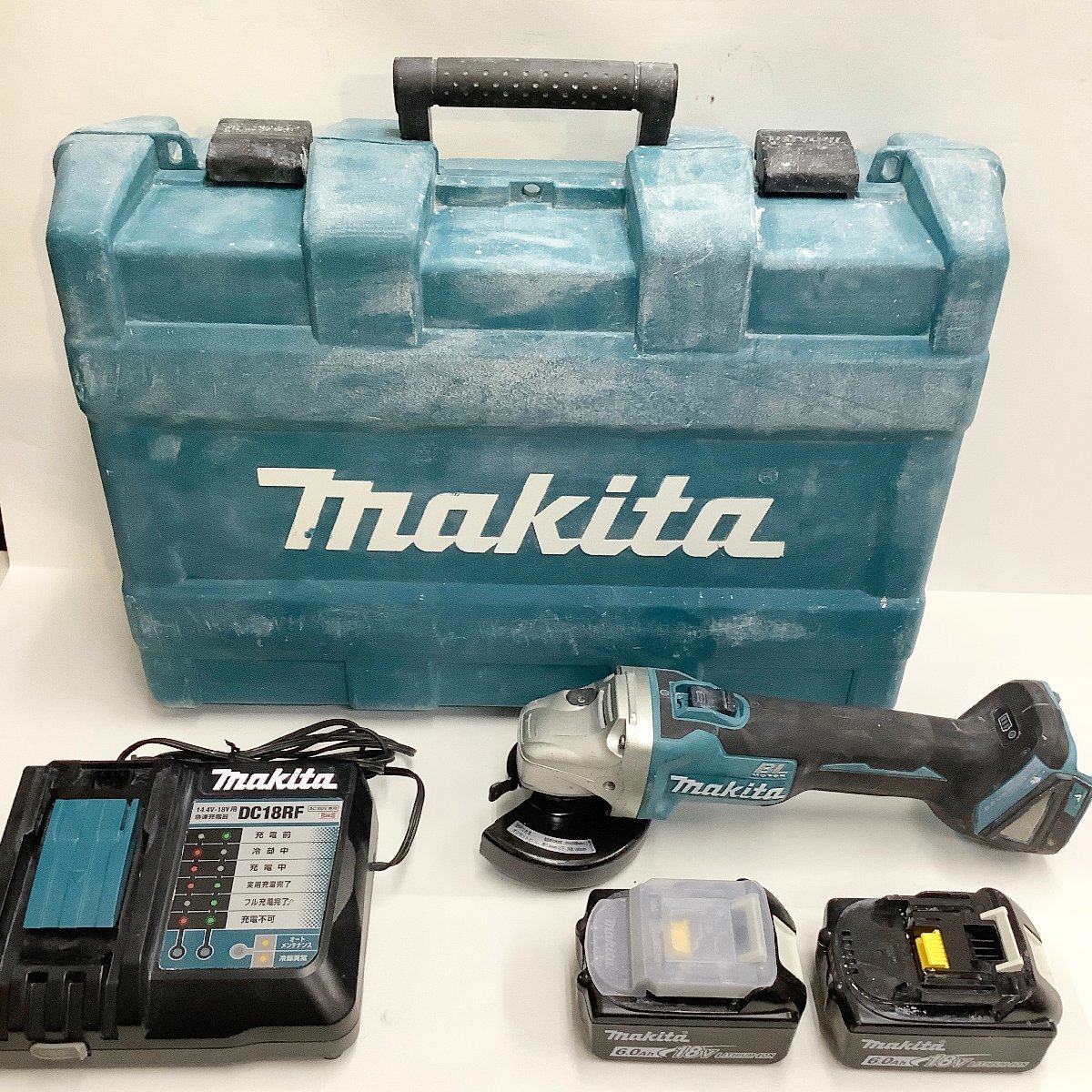 t）makita マキタ 100㎜ 充電式ディスクグラインダー 18V GA404DN バッテリー×2 充電器 ケース 付属 ※ 簡易梱包発送 