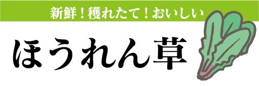 横断幕　横幕　農産物　野菜　新鮮！穫れたて！おいしい　ほうれん草_画像1