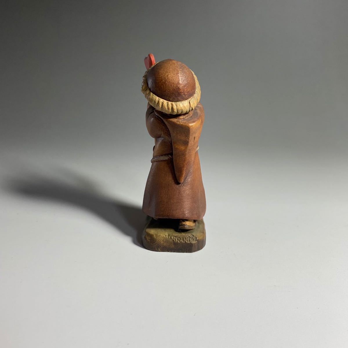 アンティーク【ANRI】アンリ 木彫人形 ハートの杖を持った少年 高8cm / 置物飾り物 ヴィンテージ 人形 インテリア_画像5